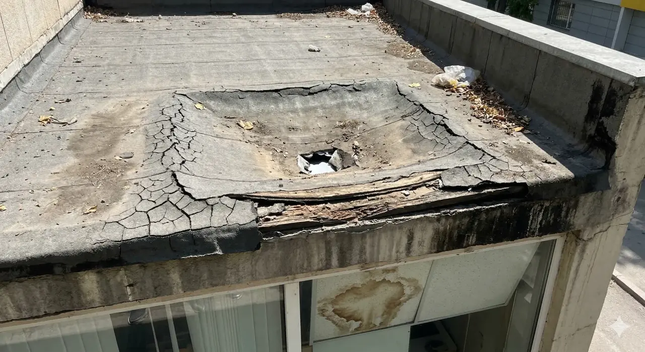 Ремонт крыши гаражного кооператива Before